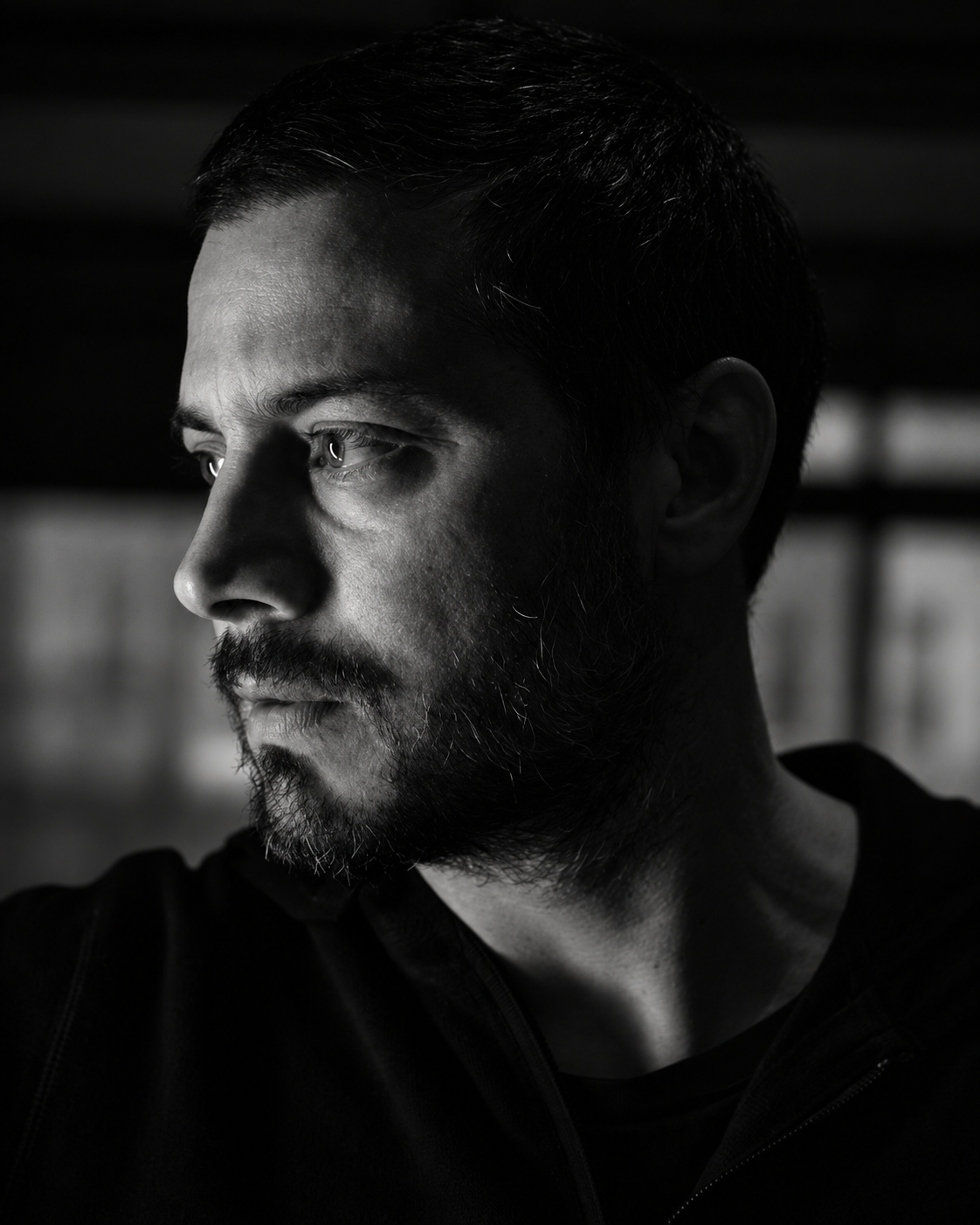 Black-and-white portrait of Philip Di Fiore